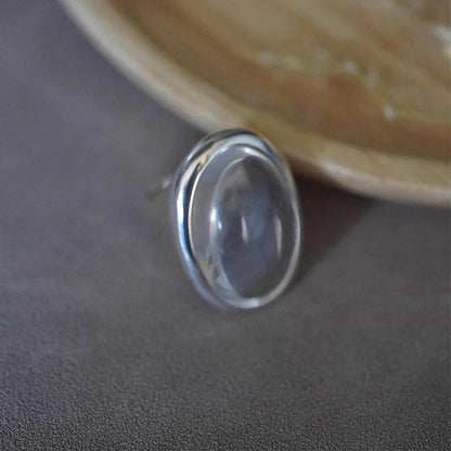 Silver Color Ellipse Crystal Rings For Women Exaggerated Simple by edenista