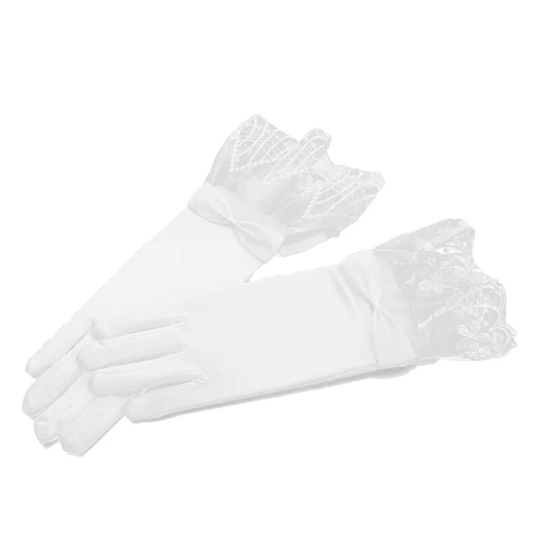 Mesh Lace Bridal Gloves Short Wrist Length