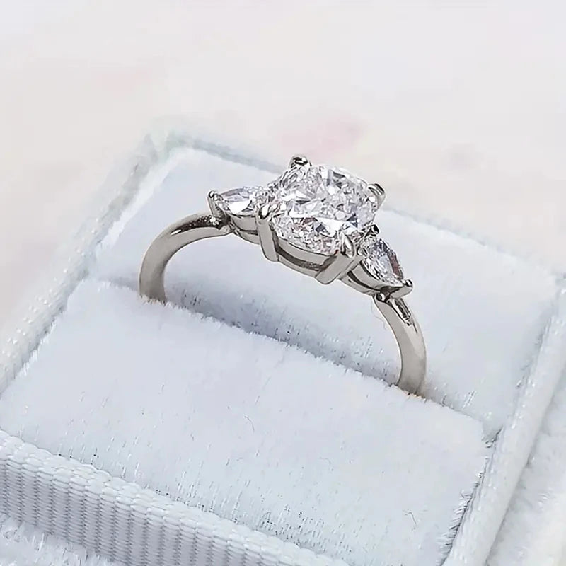 Huitan Cushion CZ Ring for Women