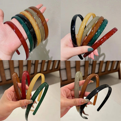 Plastic Translucent Toothed Headband – Non-Slip Candy Color Hair Hoop for Women & Girls