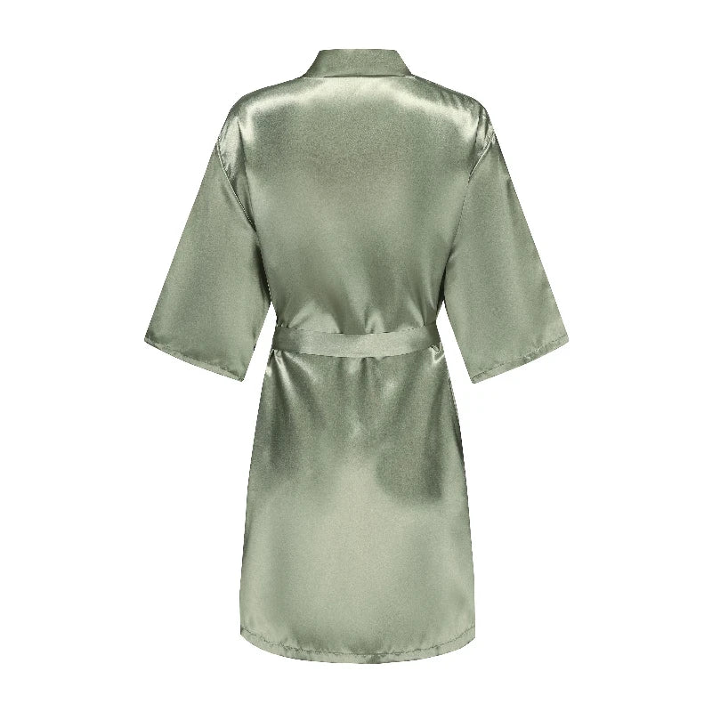 Bride & Bridesmaid Short Satin Robe