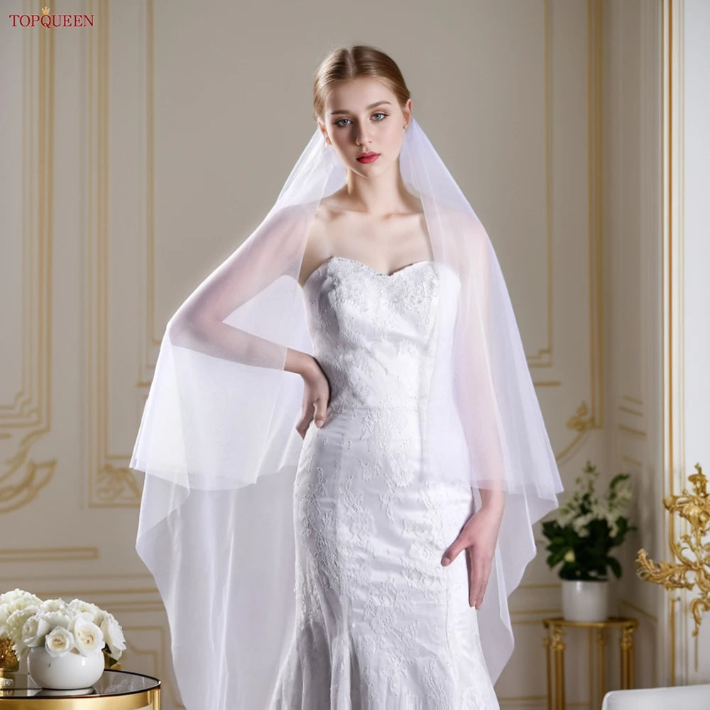 2-Tier Minimalist Bridal Veil with Blusher