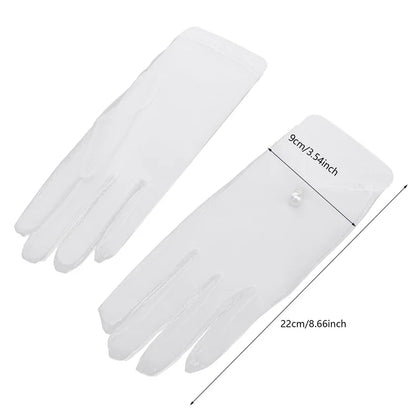 Mesh Lace Bridal Gloves Short Wrist Length