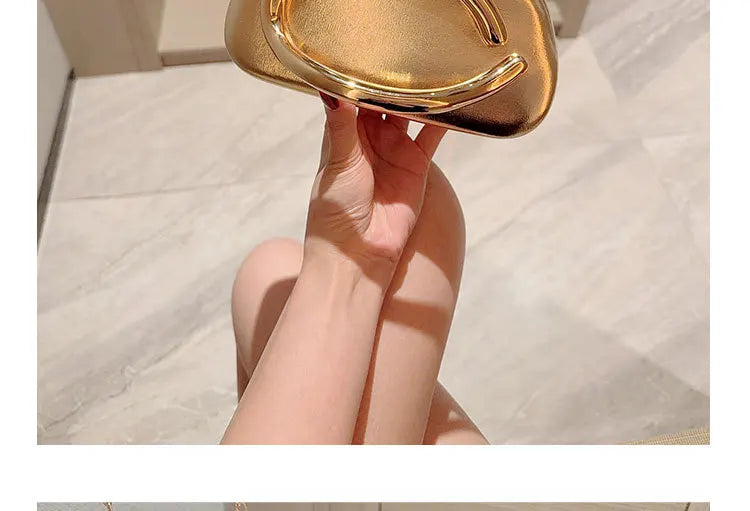 Edenista gold metal-closure box clutch bag for evening weddings