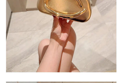 Edenista gold metal-closure box clutch bag for evening weddings