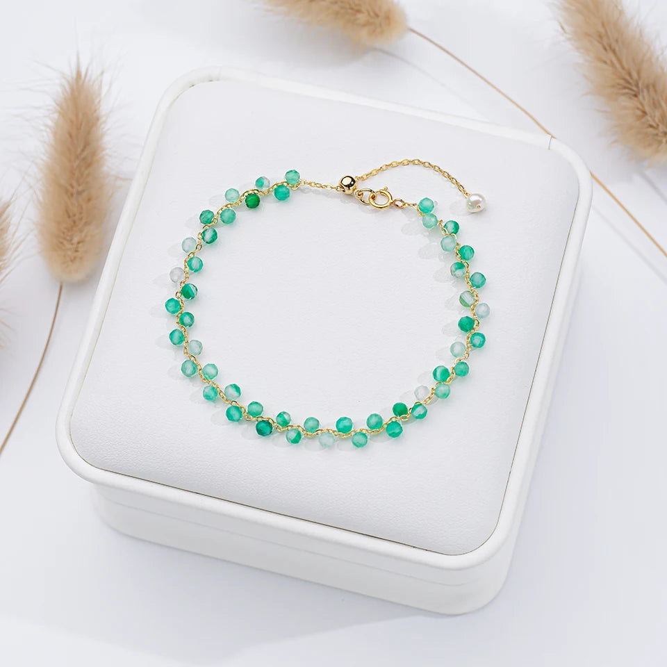 3mm Natural Stone Handmade Adjustable Bracelet for Women