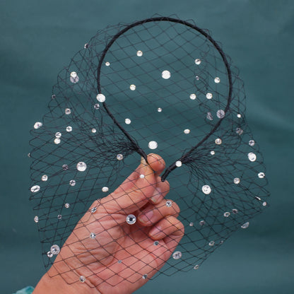 Pearl Beads Bridal Birdcage Veil