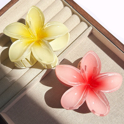 2-Piece Bohemian Flower Hair Claw Clip Set – Egg Flower Barrette for Women & Girls
