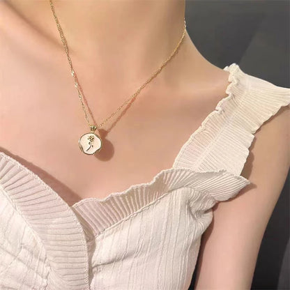 925 Silver Tulip Flower Pendant Necklace