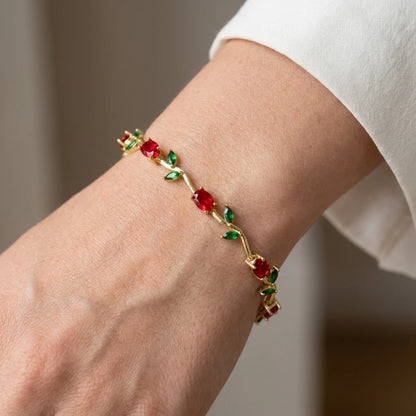 Tulip Flower Bracelet for Women – Copper & Zircon