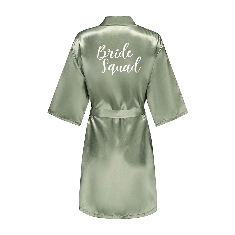 Bride & Bridesmaid Short Satin Robe