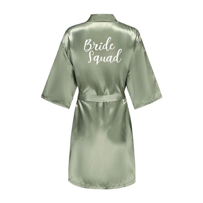 Bride & Bridesmaid Short Satin Robe