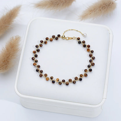 3mm Natural Stone Handmade Adjustable Bracelet for Women