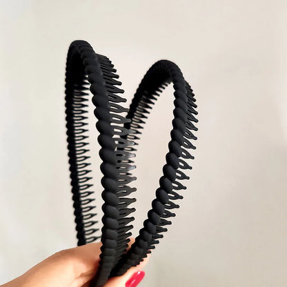 2-Piece Solid Toothed Headbands – Non-Slip Sport & Wash Face Hair Band for Women
