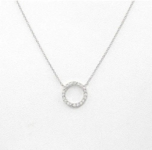 Fashion Trend Elegant Jewelry Simple Crystal Circle Pendant Necklace Golden Color Unique Women Necklace by edenista