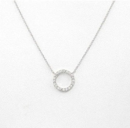 Fashion Trend Elegant Jewelry Simple Crystal Circle Pendant Necklace Golden Color Unique Women Necklace by edenista