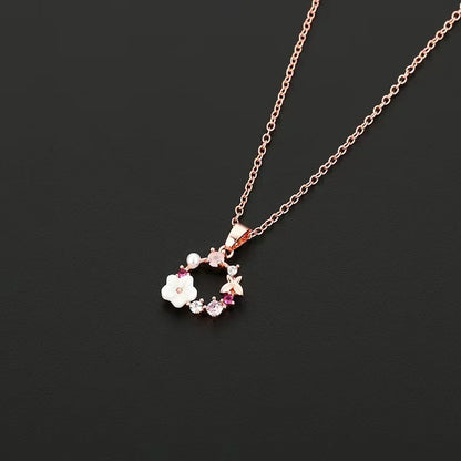 4 Pieces Rose Gold-color Lady Flower Fashion Accessories by edenista
