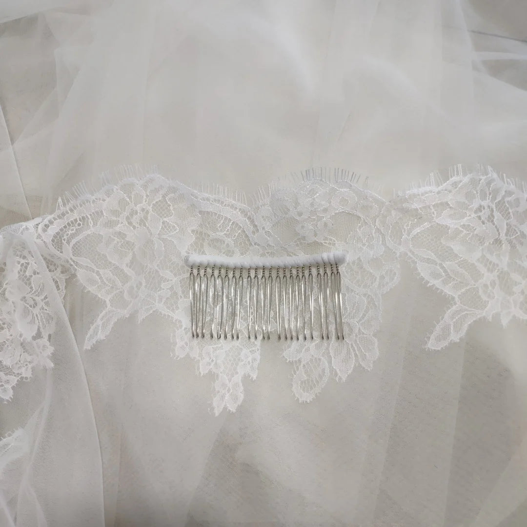 One Tier Mantilla Lace Cathedral Bridal Veil