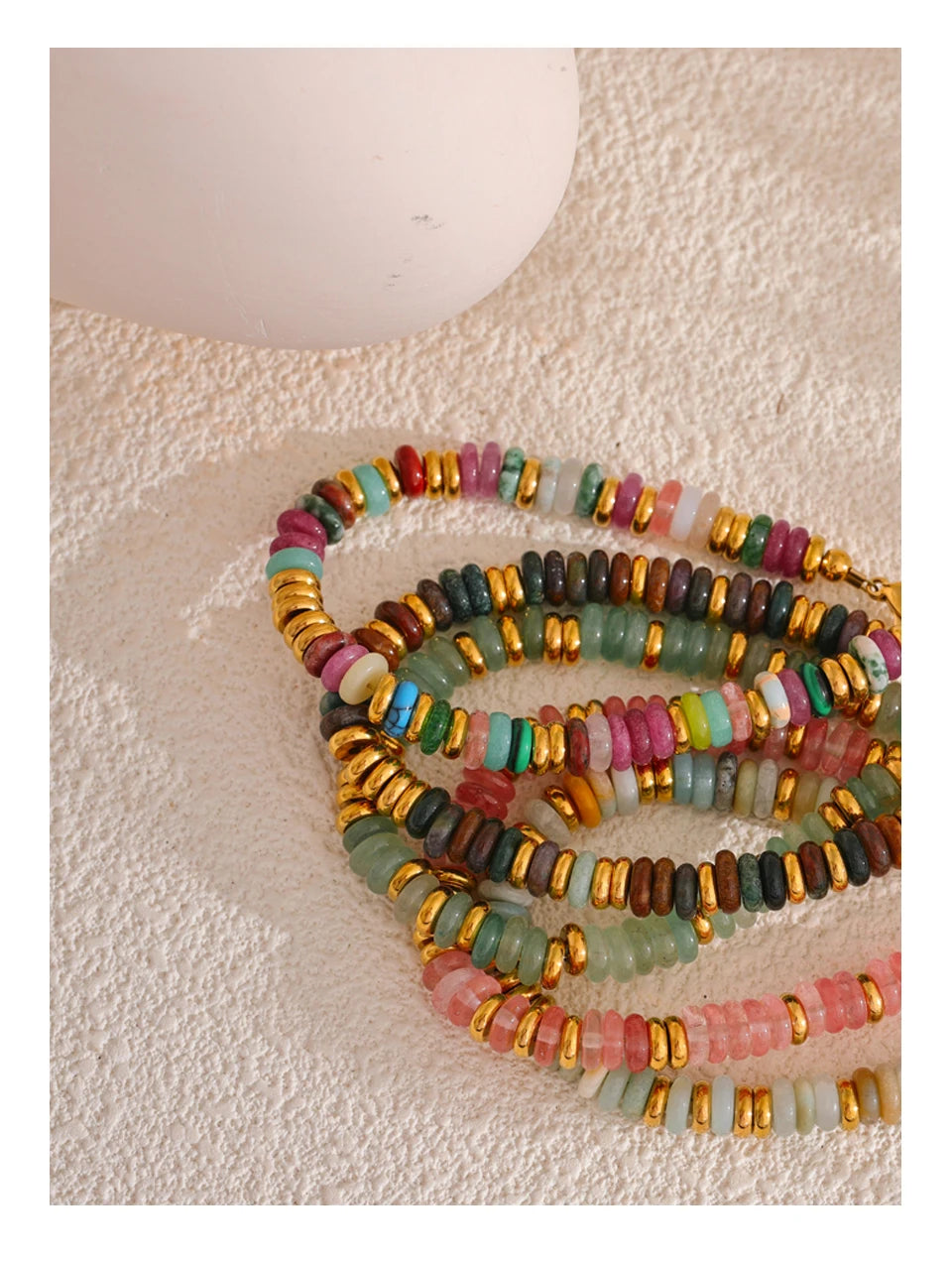 Colourful Natural Stone Beads Handmade Bracelet Bangle