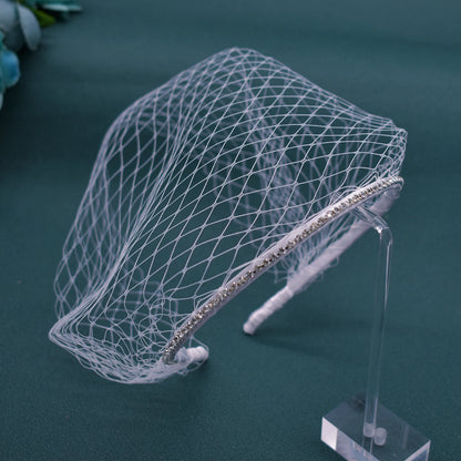 Pearl Beads Bridal Birdcage Veil