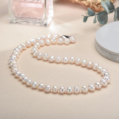 Baroque Freshwater Pearl Necklace 925 Silver