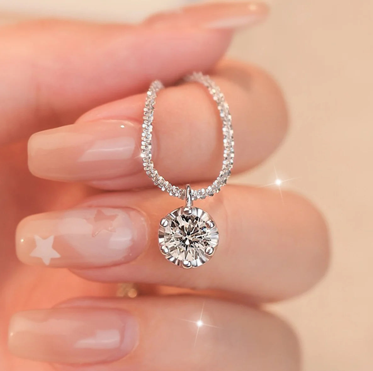 Moissanite Diamond Pendant Necklace 925 Silver