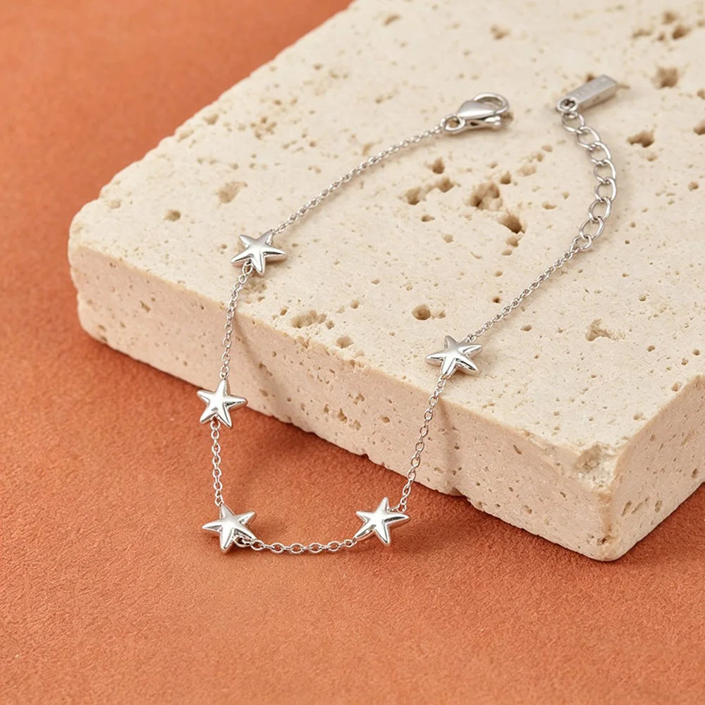 Gold-Plated Heart Charm Bracelet – Stainless Steel