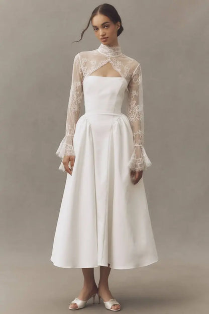 Trumpet Lace Bridal Cape High Neck Jacket