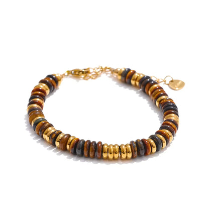 Colourful Natural Stone Beads Handmade Bracelet Bangle