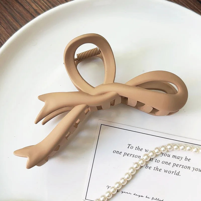 Korean Matte Acrylic Hair Claw Clamp – Geometric Cross Crab Clip Barrettes for Women