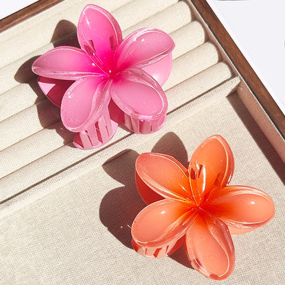2-Piece Bohemian Flower Hair Claw Clip Set – Egg Flower Barrette for Women & Girls