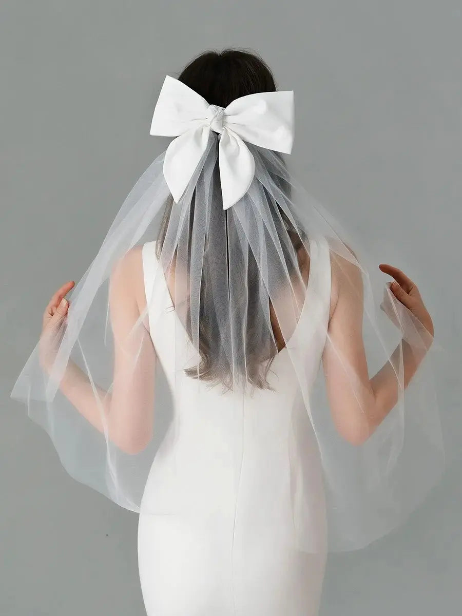 Double Layer Mesh Tulle Short Wedding Veil