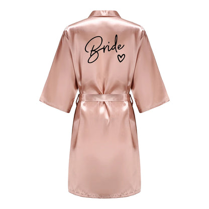Team Bride Satin Kimono Robe Bridesmaid