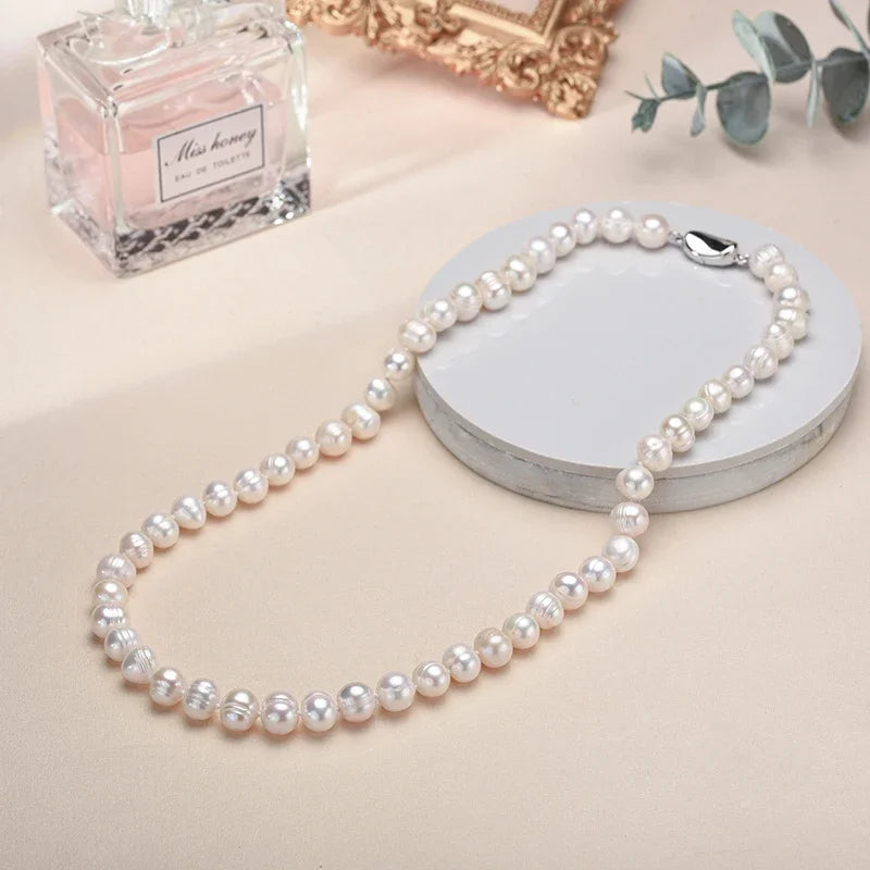 Baroque Freshwater Pearl Necklace 925 Silver