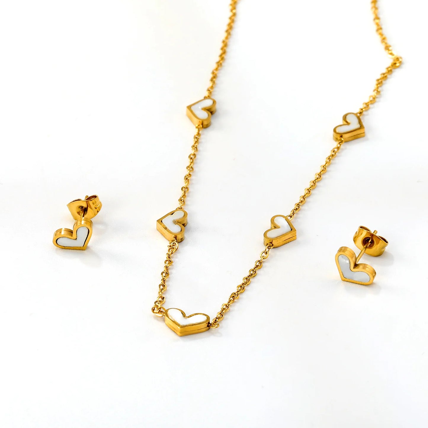Stainless Steel Flower Clover Jewelry Set