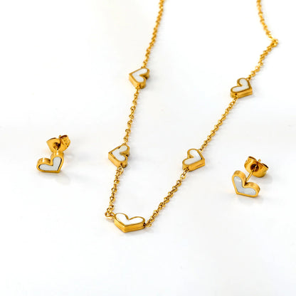 Stainless Steel Flower Clover Jewelry Set