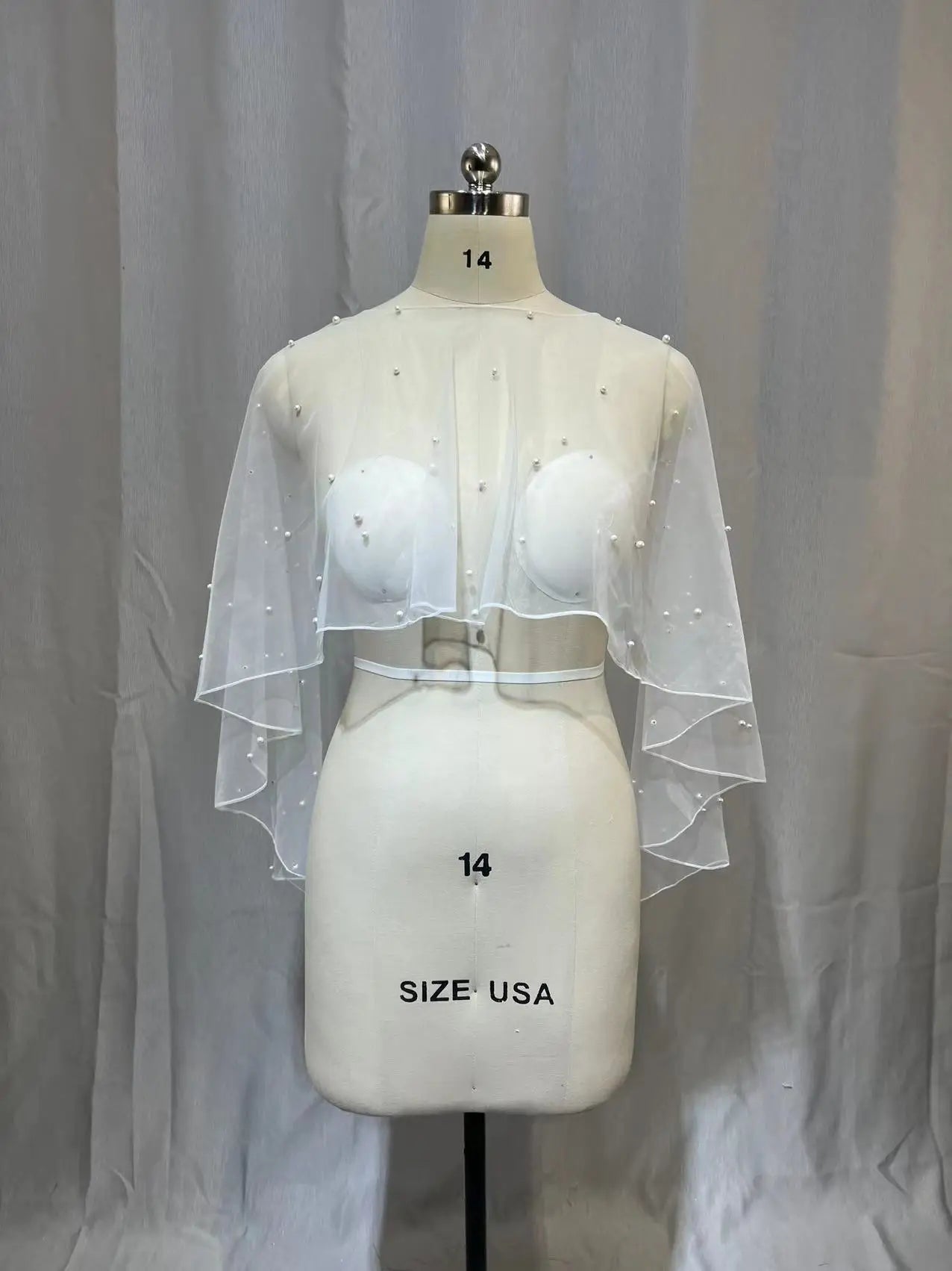 Bridal Pearl Cape Bolero Shawl