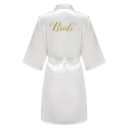 Team Bride Satin Kimono Robe Bridesmaid