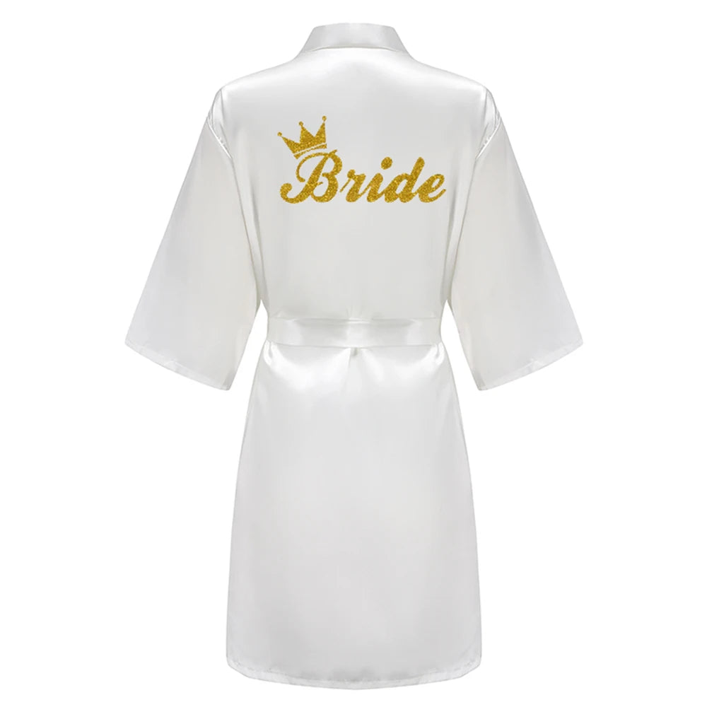 Team Bride Satin Kimono Robe Bridesmaid