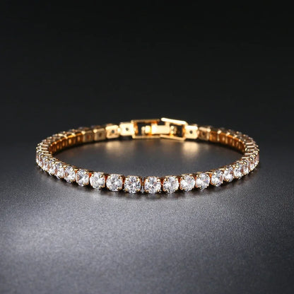 Luxury 925 Silver Cubic Zirconia Crystal Tennis Bracelet by edenista