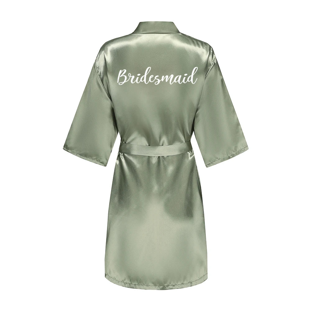 Bride & Bridesmaid Short Satin Robe