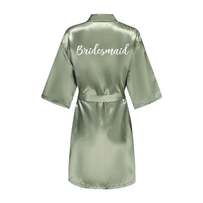 Bride & Bridesmaid Short Satin Robe