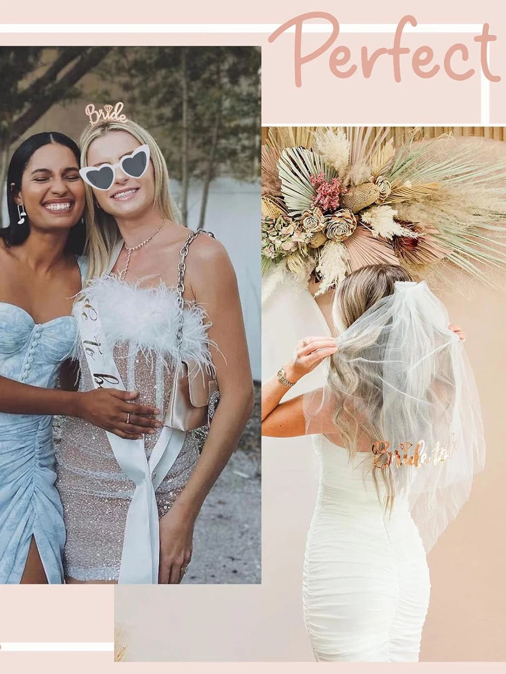 Bride to Be Sash Veil & Heart Sunglasses Set