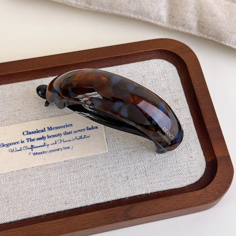 Edenista retro tortoiseshell acetate ponytail clip, handmade in France