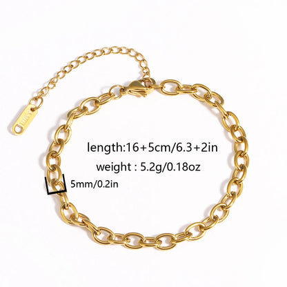 Chunky Gold Plated Stainless Steel Link Chain Bracelet