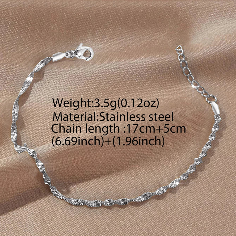Simple Stainless Steel Chain Bracelet – Bohemian Style