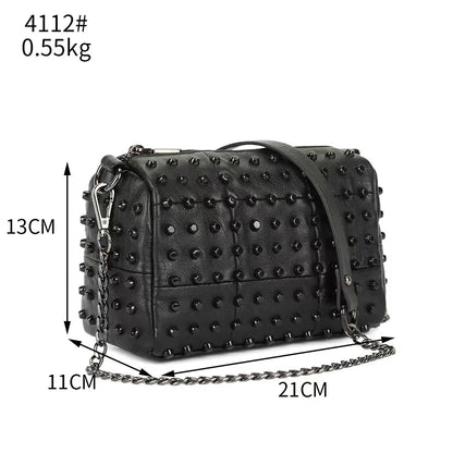 Soft PU Leather Vintage Pillow Crossbody Bag for Women – Black