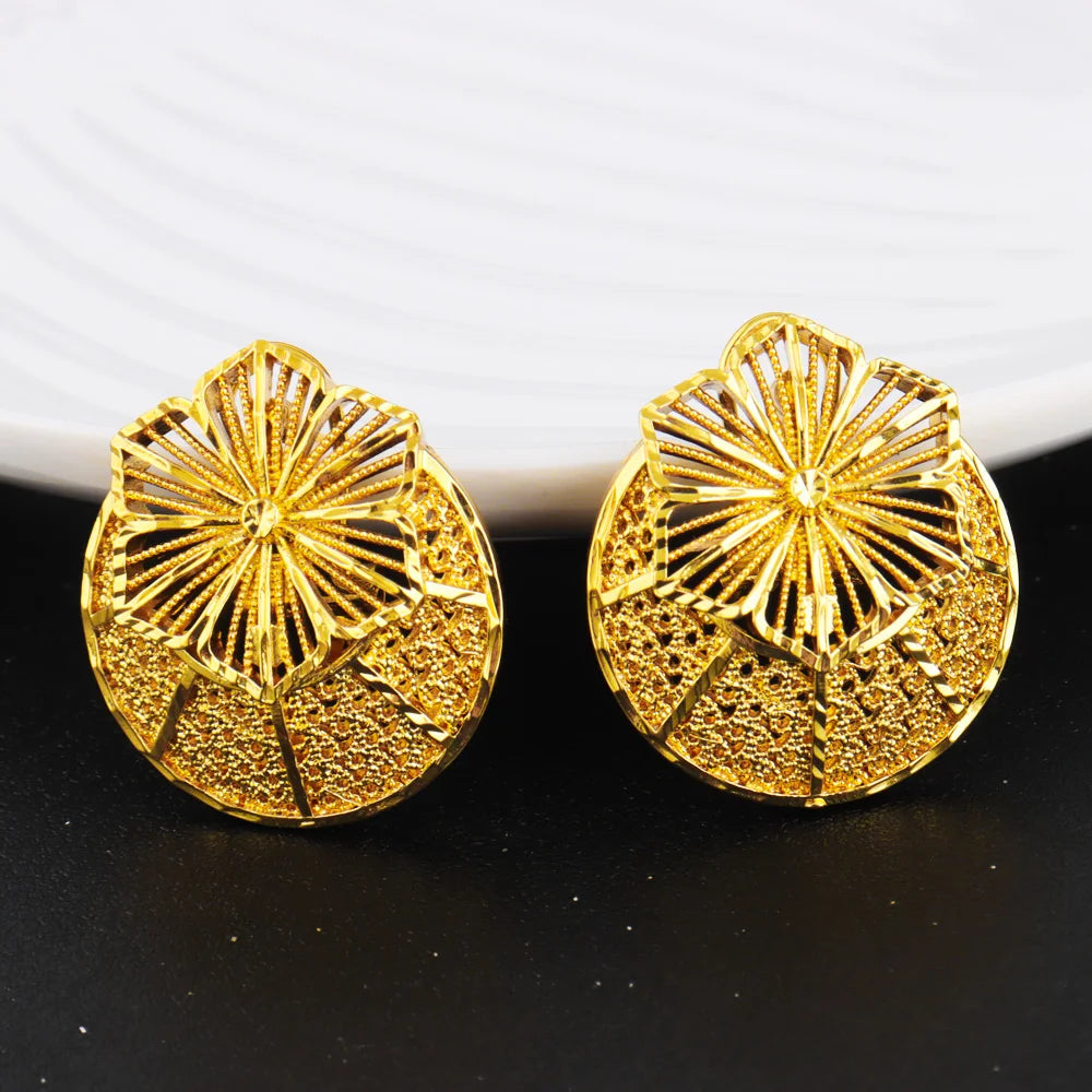 Nigerian Jewelry Set Wedding Jewelry For Women Dubai Gold Color Warped by edenista