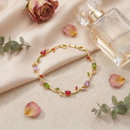 Tulip Flower Bracelet for Women – Copper & Zircon