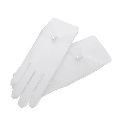 Mesh Lace Bridal Gloves Short Wrist Length